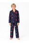 Unisex Cotton Christmas Themed Pajama Set with Eye Mask - 2