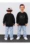 Boy's Crew Neck Sweatshirt Printed 3 Yarn Threaded Winter Comfortable Fit Cotton Sweatshirt
