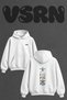 Tsutenkaku Osaka Design Back Printed Oversize White Hooded Sweatshirt