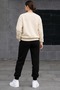 Zero Collar Sweat Suit 2-Piece Combination Winter Shardoon Pause Printed Women's / Men's Unisex Model - 2