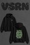 Slow down Quote Design Back Print Oversize Black Hooded Sweatshirt