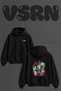 Wod Athlete Design Back Printed Oversize Black Hooded Sweatshirt