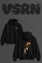 Tarot Mum Design Back Printed Oversize Black Hooded Sweatshirt