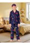 Unisex Cotton Christmas Themed Pajama Set with Eye Mask - 6