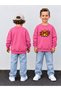Boy's Crew Neck Sweatshirt Printed 3 Yarn Threaded Winter Comfortable Fit Cotton Sweatshirt