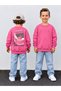 Boy's Crew Neck Sweatshirt Printed 3 Yarn Threaded Winter Comfortable Fit Cotton Sweatshirt