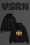 Life Goes on Design Back Printed Oversize Black Hooded Sweatshirt