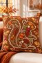 Set of 6 Decorative Throw Pillow Covers – 3D Embroidery Look with Autumn Acorn, Leaf and Squirrel Patterns 43X43 cm – (Double-Sided) - 5