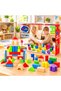 100 Pieces of Colorful Wooden Blocks Educational Building Toy 9 Colors – for 10 Months and Above - 5