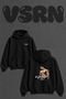 Bodybuilder Workout Design Back Printed Oversize Black Hooded Sweatshirt