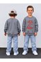 Boy's Crew Neck Printed Sweatshirt 3 Thread Threaded Winter Comfortable Fit Cotton Sweatshirt