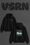 Daga Tirmanis Design Back Printed Oversize Black Hooded Sweatshirt