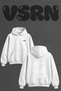 Small Calves Design Back Print Oversize White Hooded Sweatshirt
