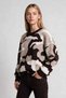 Patterned Glitter Oversize Knitwear Sweater Lyy0154 Brown Beige - 4