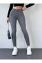 Women's Blue Gray Skinny Denim Pants - 2