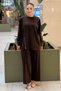 Bora Pants Suit with Shoulder and Skirt Band Zipper Detail