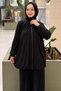 Glittery Ribbed Detailed Front Zipper Jacket and Trousers Set - 3