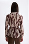 Double-Breasted Collar Patterned Blouse 1053 - 5