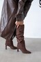 Bentyh Women's Bellows Suede Boots Brown - 3