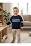 2-5 Years Old Children's Bodysuit 3-Thread Ribbed Striped Embroidered Children's Sweater - 3