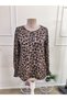 Women's Long Sleeve Crew Neck Print Single Jersey Blouse - 4