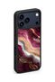 حافظة مقاومة للصدمات بنمط رخامي باللون الأحمر الداكن متوافقة مع هاتف iPhone 18 Pro مع حماية للكاميرا - 5