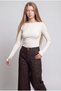 Long Sleeve Fingerless Boat Neck Basic Badi - 5