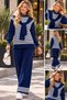 New Season Women's Scarf with Fine Stripes Knitted Wear Set - 3