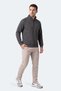Mavon I Men's Stand Collar Zippered Anthracite Sweatshirt - 8