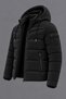 Men's Sport Cut Hooded Puffer Black Coat - 2