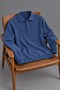 Men's Polo Collar Buttoned Casual Knitwear Blue Sweater - 5