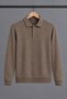 Men's Polo Collar Buttoned Casual Knitwear Brown Sweater - 6