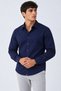 Men's Classic Collar Long Sleeve Buttoned Navy Blue Shirt - 2