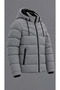 Men's Sport Cut Hooded Puffer Grey Coat - 2