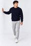 Men's Long Sleeve Navy Blue Knit Sweater - 4