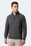 Mavon I Men's Stand Collar Zippered Anthracite Sweatshirt - 7