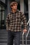 Men's Zippered Lumberjack Casual Brown Shirt