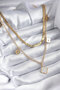 Golden Steel Double Italian Chain White Clover Figure Women's Necklace for Elegant Necks - 2