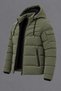 Men's Sport Cut Hooded Puffer Khaki Coat - 2