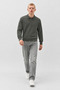 Men's Polo Collar Buttoned Long Sleeve Smoked Sweater - 3