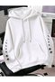 Mooda Women's Oversize 3 Thread Cat Printed Hooded Sweatshirt with Sleeve Detail - 4