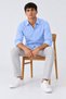 Men's Classic Collar Long Sleeve Buttoned Blue Shirt - 4