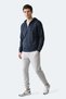 Kurtis I Men's Hooded Navy Blue Sweatshirt - 8