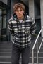 Men's Zippered Lumberjack Casual Blue Shirt - 3