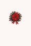 New Year Collection Poinsettia Embroidered Cocktail Napkin 1 Piece - 3