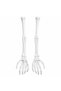 Halloween Skeleton Arm Decorations, White Plastic Bone Hands Hanging Props, Pack of 2, 40CM