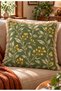 Maison Aurelia Premium Fringed 4-Piece Throw Pillow Cover Set |   Sage Green Cream Yellow Floral Pattern |   Vintage Botanical Stylish Living Room Decor - 4