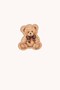 Classic Teddy Bear Embroidered Cocktail Napkin with Plaid Ribbon 1 Piece - 2