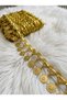Gold Yellow Money Sequin Ribbon Beads – Gold Sequin Ribbon, Evening Dress, Henna, Costume, Handicraft and Decorative Ornament Material 1 Meter