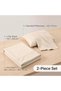 طقم ملاءات سرير مزدوج مسطح، مقاس 160×200 سم مع غطاء وسادة قياسي بلون بيج - 6